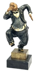 1988 Hiro Yamagata "The Conductor" Bronze Sculpture