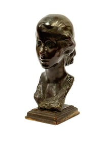 1919 ZAPPO Bronze Foundry Artist Signed Bronze Bust Sculpture