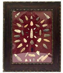 Native American Arrowhead Collection Framed
