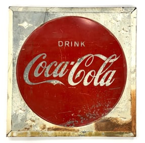 Vtg. Drink Coca-Cola SS Embossed Metal Advertising Sign