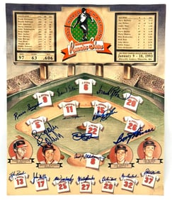 1966 World Champion Baltimore Orioles "Reunion Show" Autographed Poster 19-3/4" x 20-1/2"