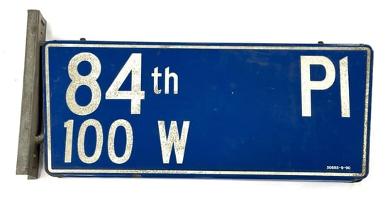 Porcelain 84th PL 100 W DS Street Sign
