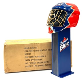 Labatt's Beer Blue Goalie Mask PEZ Dispenser with Box