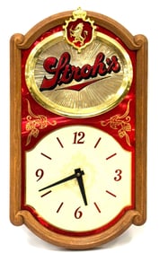 1980's Stroh's Beer Advertisement Analog Battery Operated Wall Clock