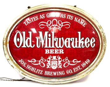 Old Milwaukee Beer Double Sided Light-Up Advertisement Sign