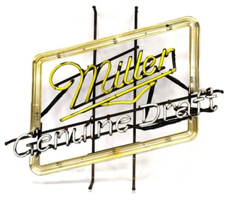 Vtg. Miller Genuine Draft Beer Neon Advertisement Sign