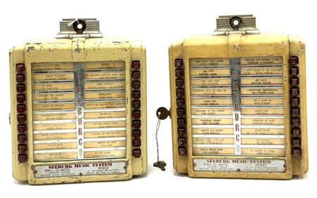 (2) 1940's Seeburg Music System Wall-O-Matic 3W2-L56 Wired Jukeboxes