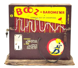 Vtg. Booz Barometer 5-Cent Coin-Op Sobriety Test Of Champions Novelty Arcade Game