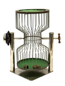 VTG. Casino Chuck-A-Luck Dice Cage Shaker With Bell Birdcage