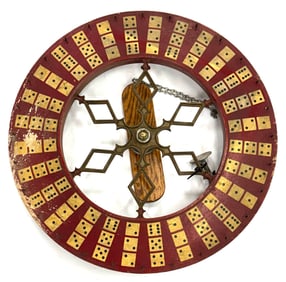 Vintage Wooden Wheel of Chance Double Sided Gambling Wheel