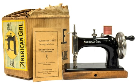 Vintage American Girl Sewing Machine In Original Box With Accessories