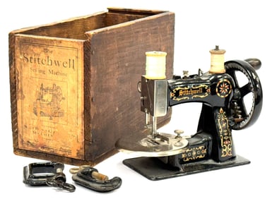 Antique Hand Operated Child's Stitchwell Sewing Machine