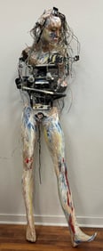 Abstract Painted Mannequin Car Part Original Art Sculpture