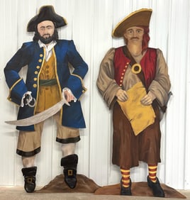Theatrical Wood Painted 7-1/4ft Pirate Display Props