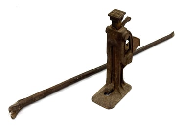 Duff Barrett Model No 117, 15 Ton Railroad Jack with Railroad Spike Bar