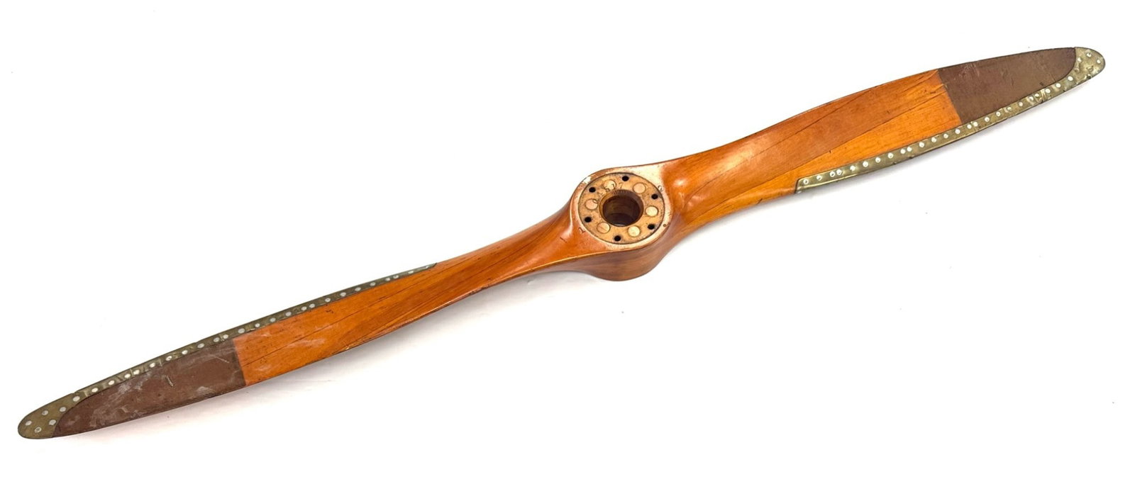 1940's Sensenich 72C-44 Wood Propeller: 1940's Sensenich 72C-44 Wood Propeller with Brass Accents.? This wooden propeller is in beautiful condition with all mfg. markings pictured.? This was made sometime between June of 1945 and January of