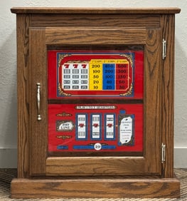 Customized Slot Machine Accessorized Light Up Wooden End Table