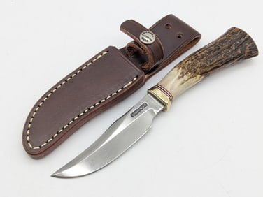 Randall Model 8 4x Stag Old Style Trout & Bird Knife w/ Sheath