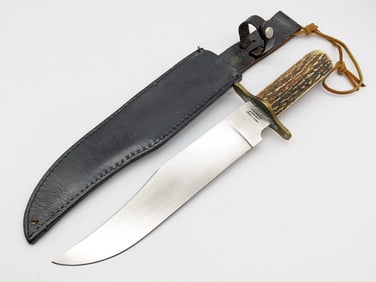 1986 Parker-Edwards Bench Made Randall Gilbreath Bowie Knife w/ Sheath
