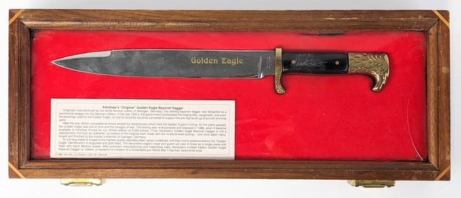 Ltd Kershaw Original Golden Eagle Bayonet Dagger w/ Display