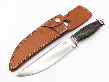 Bark River Knives Custom Scagel Hunting Knife w/ Sheath