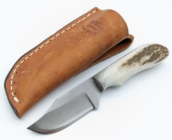 Anza Knives "16" Stag Handle EDC Knife w/ Sheath