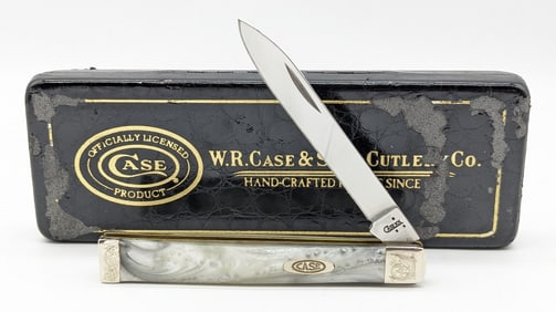2007 Case XX Black White Swirl Kirinite Scroll Bolster Doctors Knife 9185 w/ Box