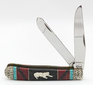 Ltd 2010 Case XX Brian Yellowhorse Natural Stone Cougar Trapper 3254