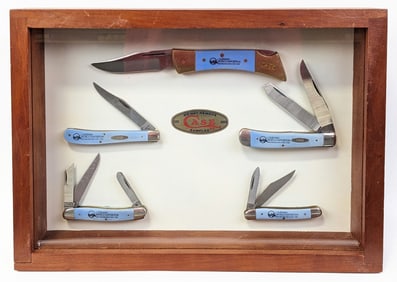 1984 Case XX Louisiana World Exposition Synthetic Blue Sample Set w/ Display