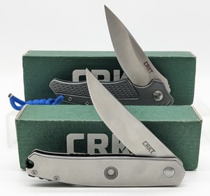 NIB CRKT Vizzle 5320 & Onion Outrage K320GXP Flipper Folding Knives