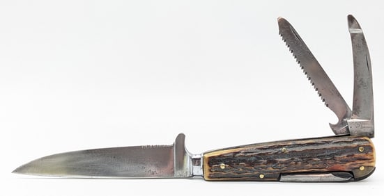 Vtg Puma-Werke Waidmesser No. 5/5790 Multi Tool Fixed Blade Knife