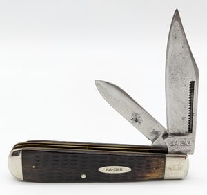Vtg Ka-Bar Jig Bone 2-Blade Jack Knife