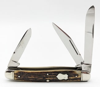 Vtg Remington Stag Handle Stockman Knife