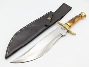 Colt Stag Handle Bowie Knife w/ Sheath