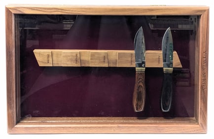 Buck Custom Harley-Davidson V-Twin Series Display w/ 1st & 2nd Edition Knives