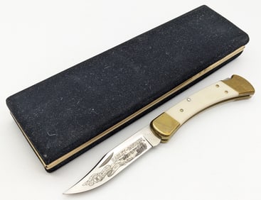 Buck 110 Harley-Davidson Edition III The Early Racers Folding Knife w/ Case