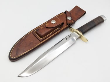 Vtg Randall Model 1 8in All Purpose Fighter w/ Rough Back Sheath