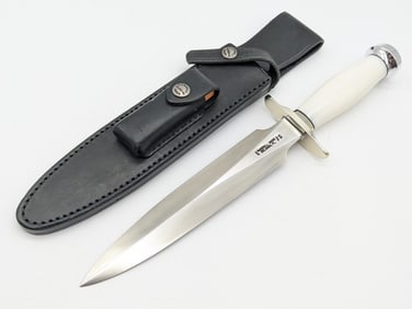 Randall Model 2 8in Stainless Steel Ivorite Fighting Stiletto w/ Sheath