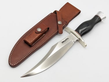 Randall Model 12 8in Stainless Steel Bear Bowie Knife w/ Sheath