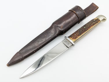 Helmut Hartenau Drop Point Hunting Knife w/ Tube Sheath
