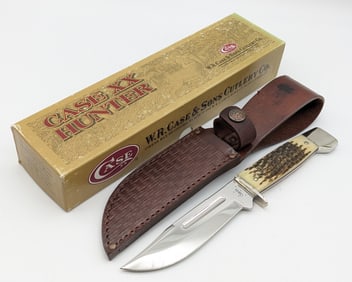 2007 Case XX Amber Bone 5in Hunting Knife 647-5 w/ Box & Sheath