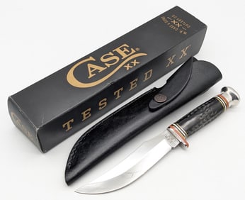 2021 Case XX Buffalo Horn 5in Fixed Blade Hunting Knife BH23-5 w/ Sheath & Box