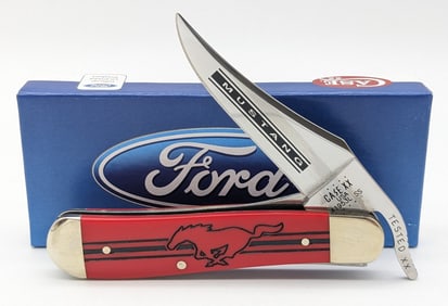 2022 Case XX Ford Mustang Red Synthetic Russlock 41953L w/ Box