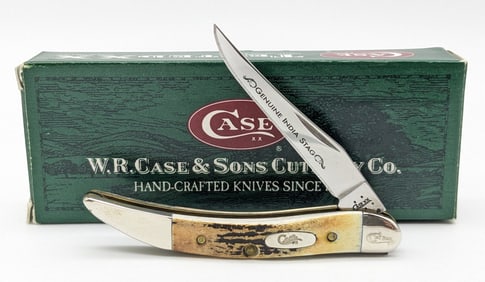 2006 Case XX 1st Run Burnt India Stag Tiny Toothpick 510096 w/ Box