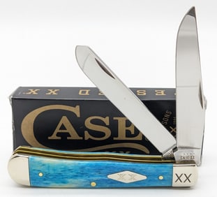 2022 Case XX Caribbean Blue Smooth Bone Trapper 6254 w/ Box