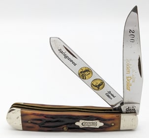 Ltd 2001 Case XX Sacagawea Golden Dollar Worm Groove Jig Bone Trapper 6254