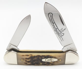 2002 Case XX Amber Bone Canoe Knife 62131