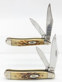 2006-09 Case XX Burnt Bone & Stag Peanut Knives