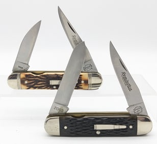1993 & 05 Remington Bullet Delrin Woodsman Knives R4353B & R4356