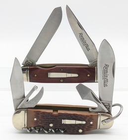1996 & 97 Remington Wood & Delrin Lumberjack R4468 & Trailhand R3843 Folding Knives